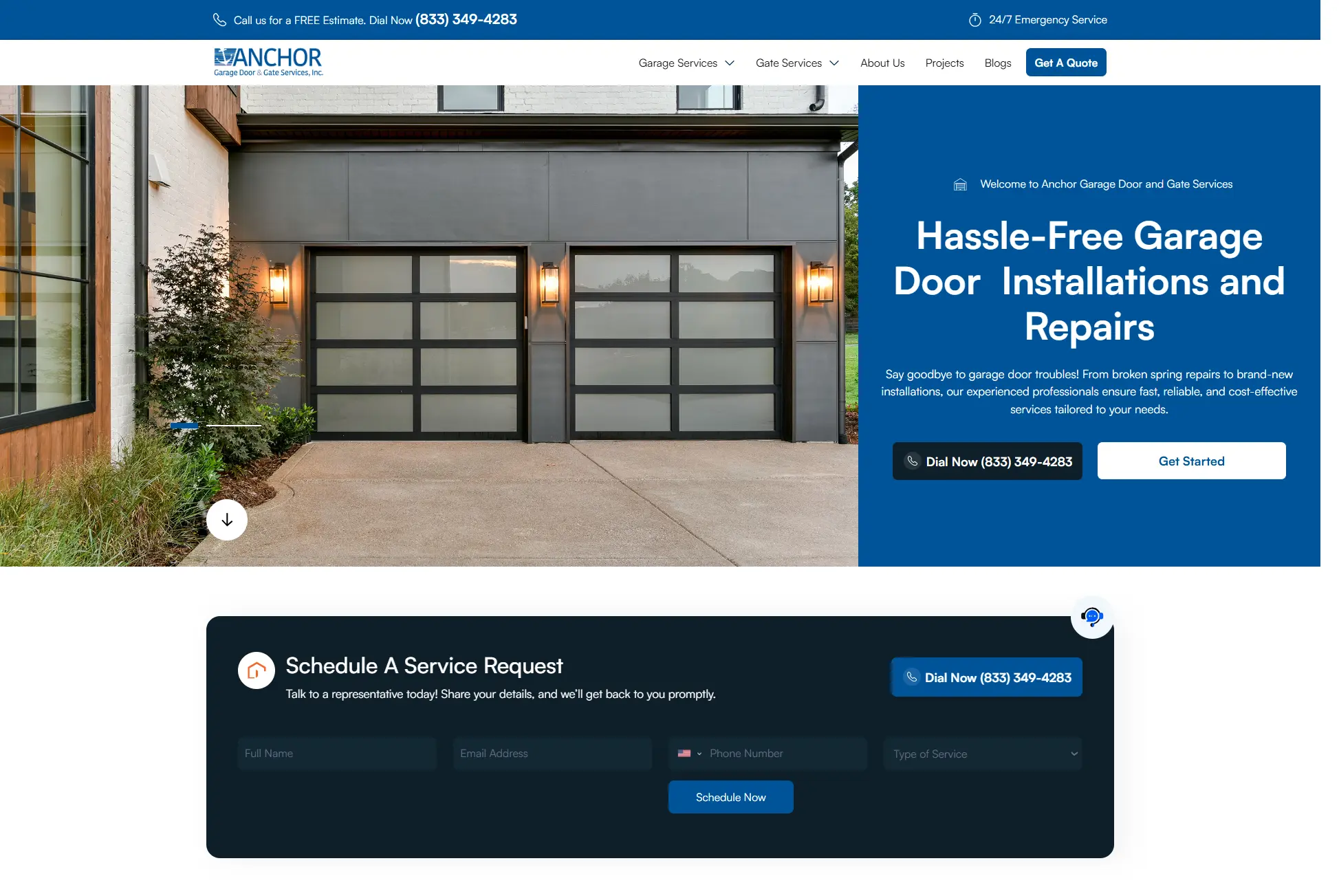 Anchor Garage Door - Local Garage Door & Gate Services WordPress Website by M Daniyal